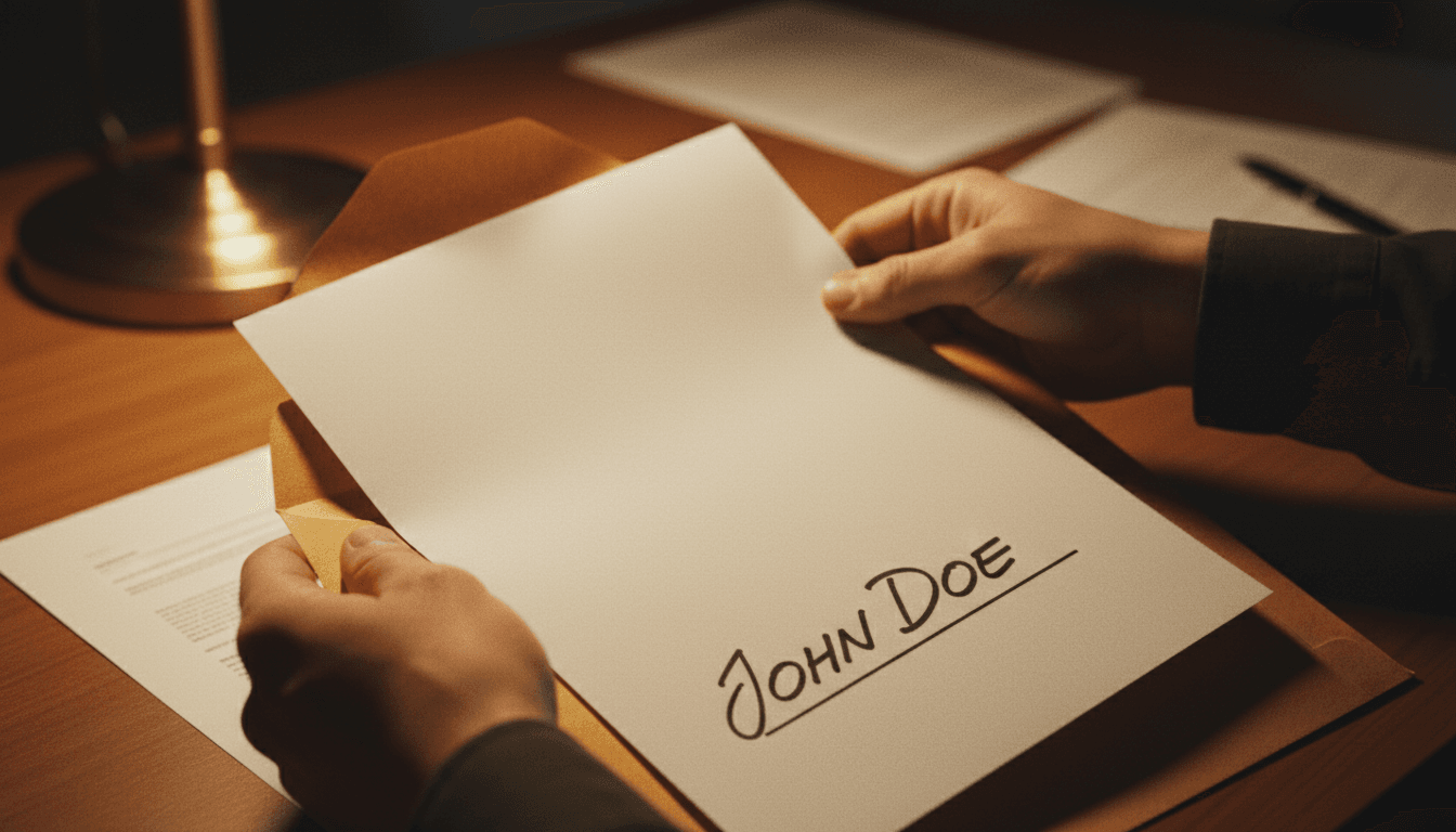 Hands placing signed loan documents into a manila envelope